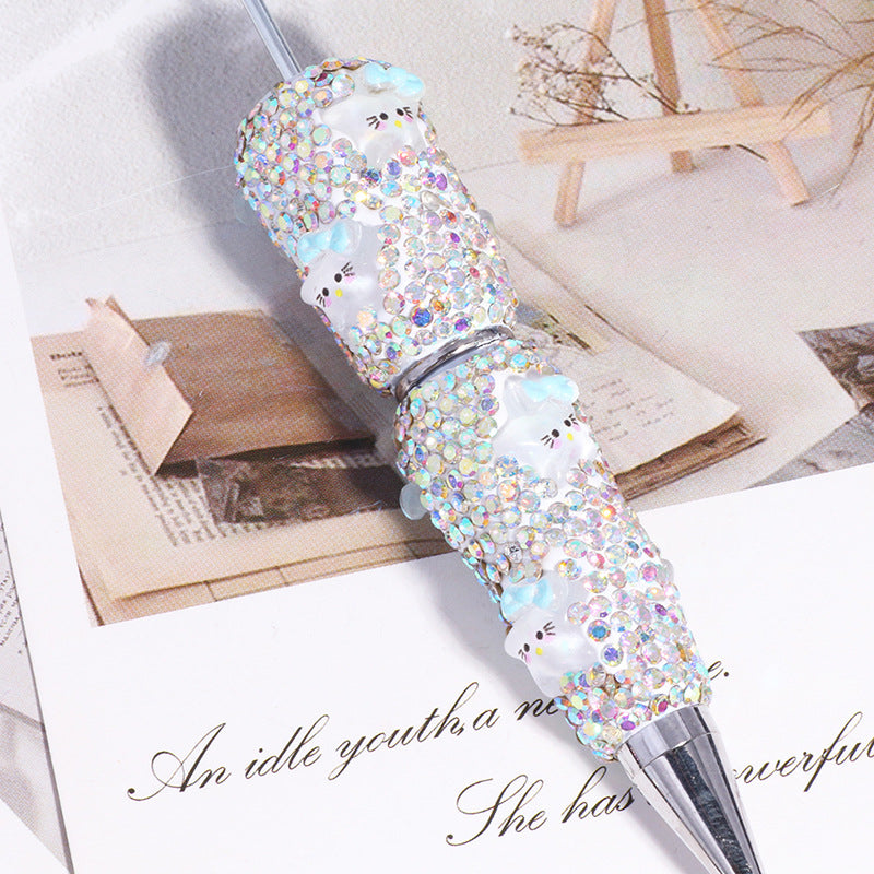 Wholesale beadable pens DIY Little Star Bow Diamond Pen Full Diamond Bead Pen